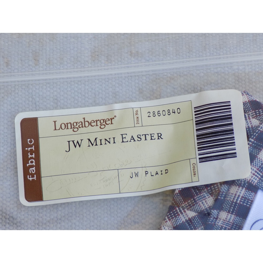 JW Plaid J.W. Mini Easter Basket Liner Longaberger - Picture 4 of 4